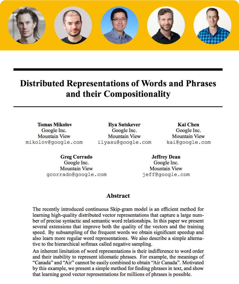 Word2Vec original paper